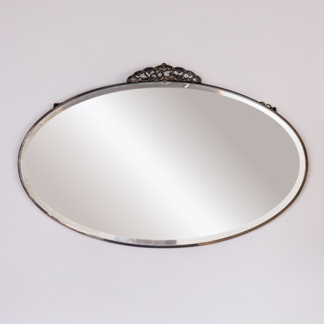 French Art Deco Oval Mirror