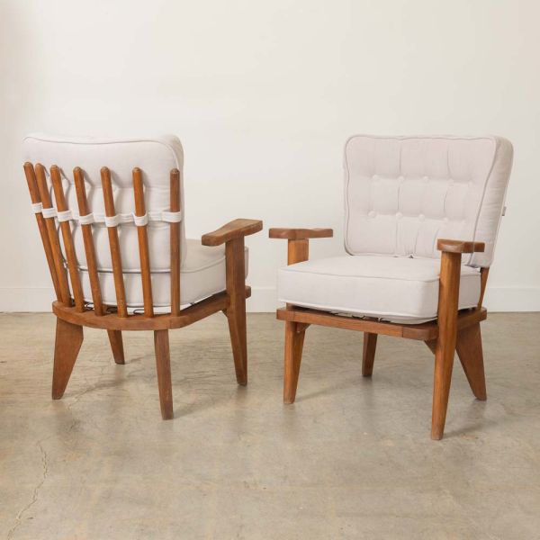 Pair of "Catherine" Chairs by Guillerme et Chambron