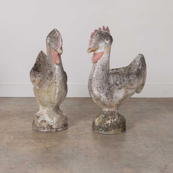 1960s French Concrete Rooster Planter