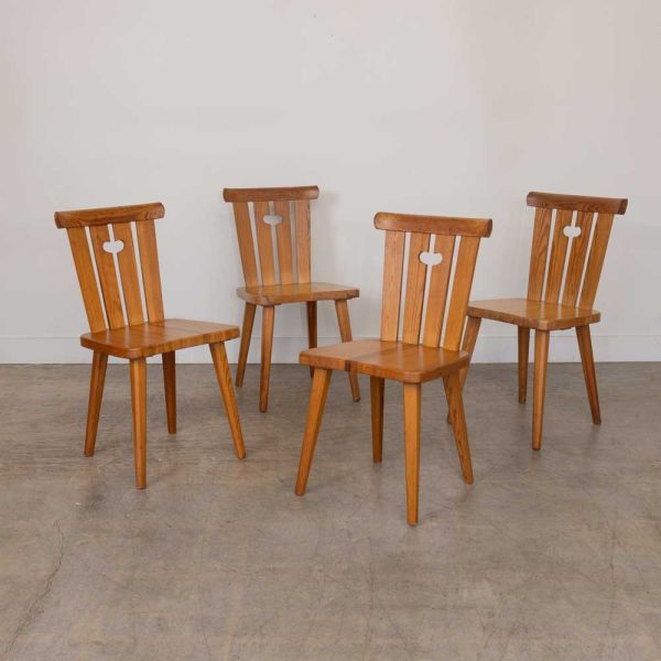 1970s Pine Dining Chairs by Goran Malmvall, Sweden, Set of 4