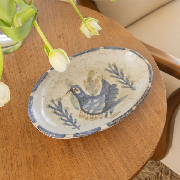 French Ceramic Oval Dish by Gustave Reynaud