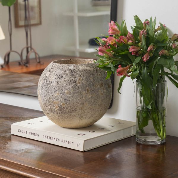 1960s Swiss Concrete Ball Planter, Small
