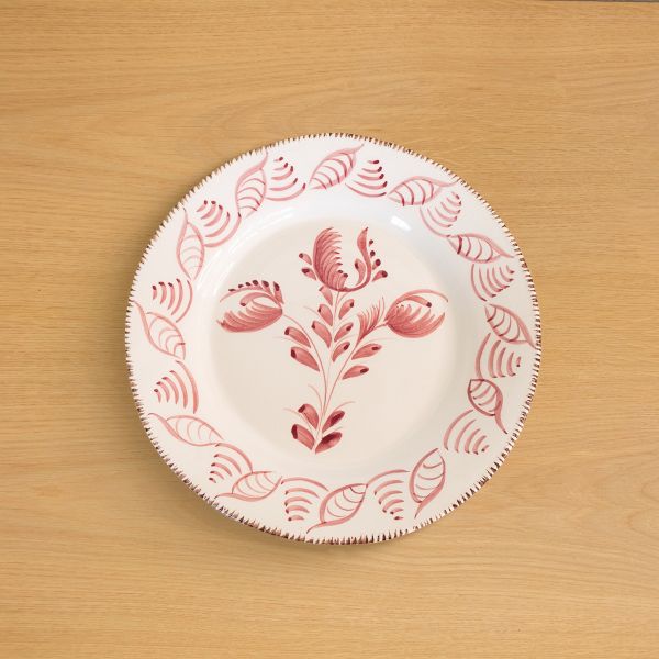 Dinner Plate with Shells, Pink