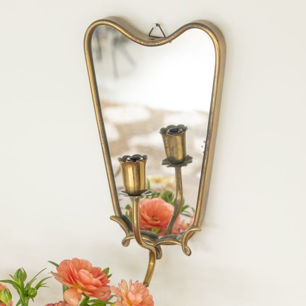 Pair of Italian Brass Mirror Sconces