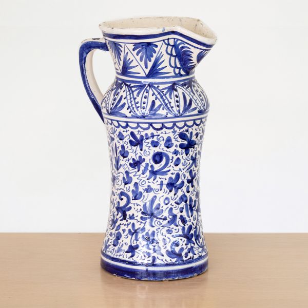Large Painted Ceramic Pitcher