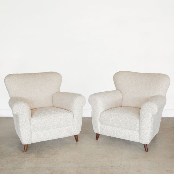 Pair of 1940's Italian Upholstered Armchairs