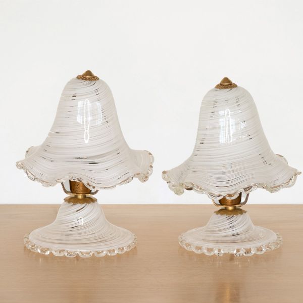 Pair of Petite Murano Glass Table Lamps