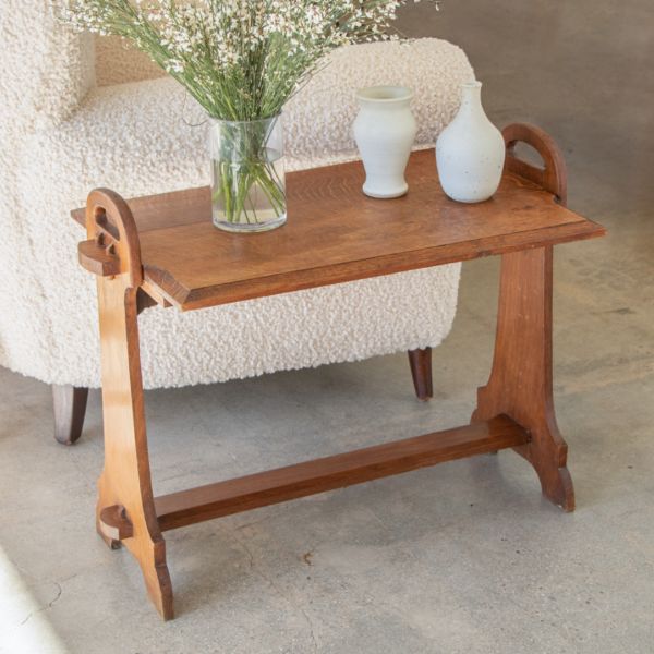 1930's Oak Wood Side Table