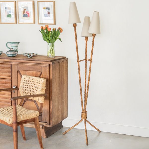 French Rope Floor Lamp by Audoux-Minet