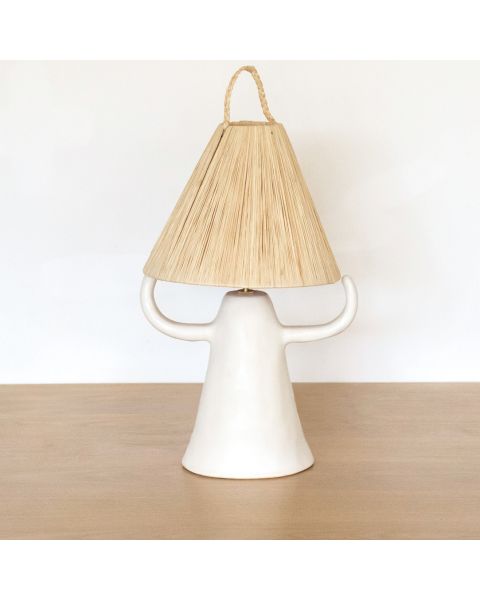 Ceramic and Raffia Dona Lamp