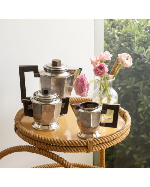 French Art Deco Silver Tea Set