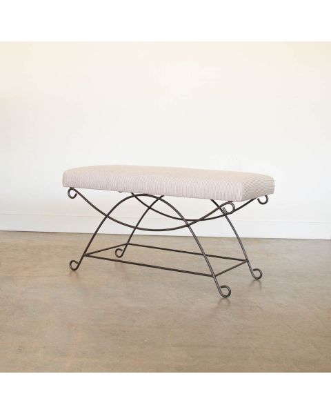Panoplie Iron Loop Bench, Brown Stripe