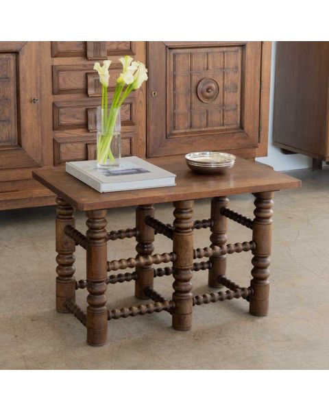French Oak Coffee Table in the Style of Charles Dudouyt