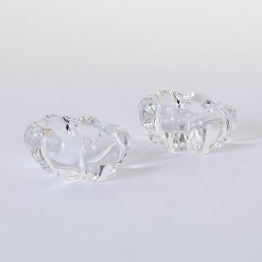Pair of French Glass Salt and Pepper Cellars