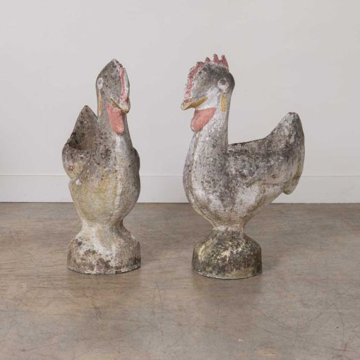 1960s French Concrete Rooster Planter