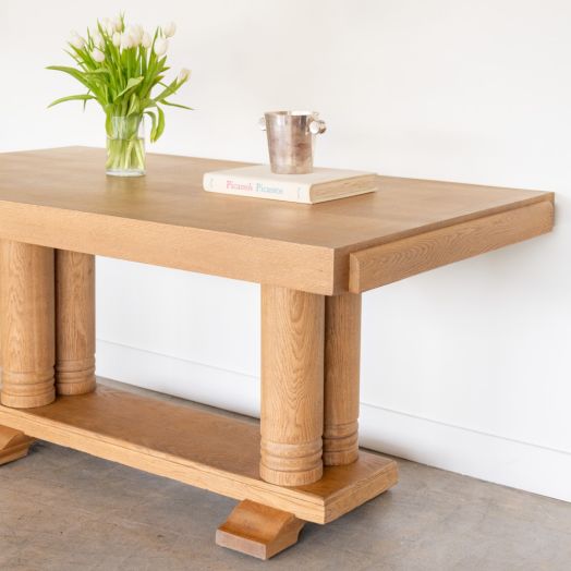 French Wood Table by Charles Dudouyt