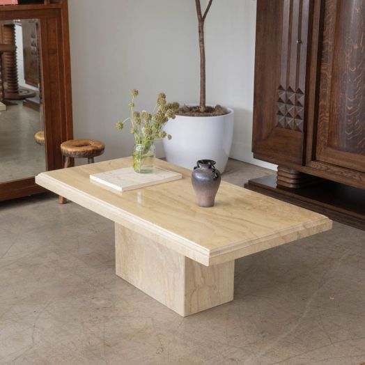 1970s Italian Travertine Coffee Table