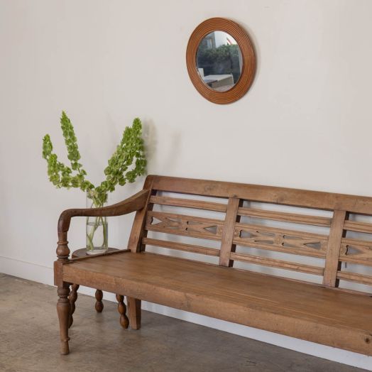 Provincial French Carved Wood Bench