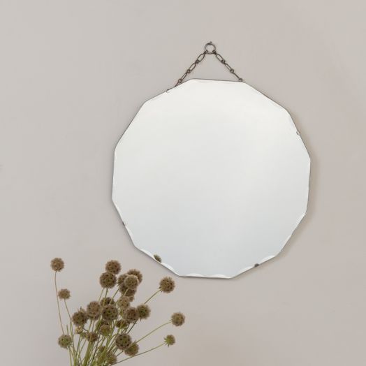French Art Deco Circular Beveled Mirror