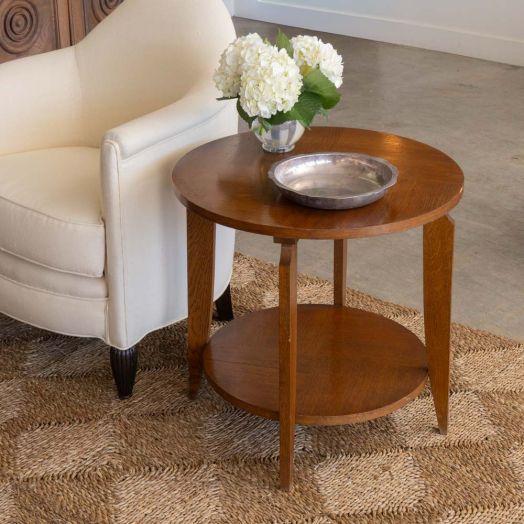 French Oak Art Deco Gueridon Table