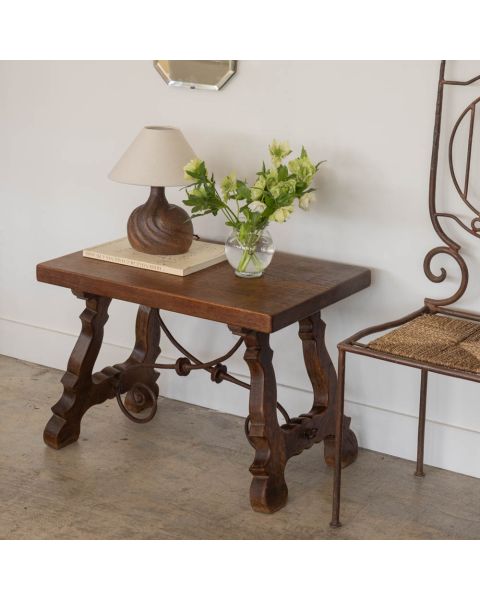 19th Century Spanish Wood and Iron Trestle Table