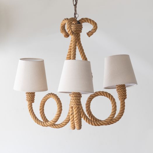 French Rope Chandelier by Audoux-Minet