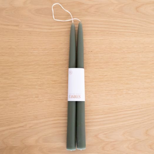 12" Tapered Candles, Moss