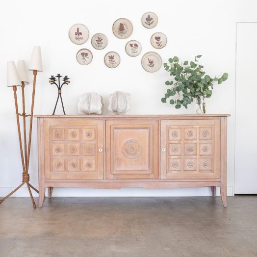 1940s Long French Oak Sideboard