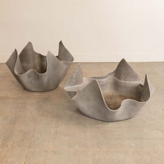 1960s Large Willy Guhl Concrete Handkerchief Planter