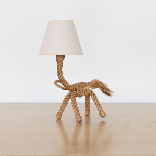French Rope Horse Table Lamp by Audoux-Minet