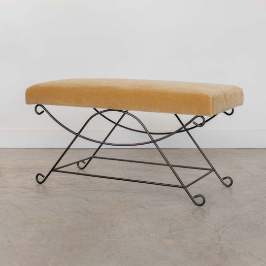 Panoplie Iron Loop Bench, Camel Mohair