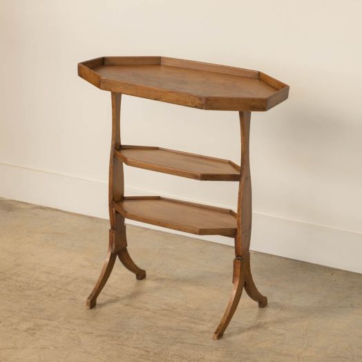French Tiered Wood Side Table