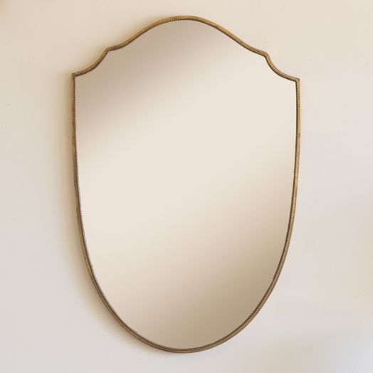 1950s Italian Brass Shield Mirror