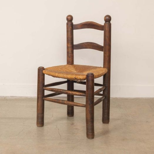 French Wood and Woven Chair by Charles Dudouyt - ON HOLD