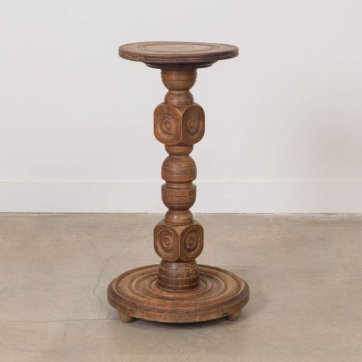 French Wood Pedestal Table by Charles Dudouyt