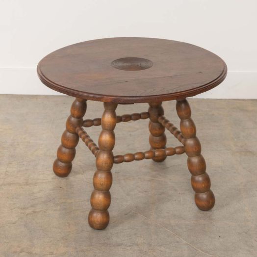 French Bobbin Wood Table by Charles Dudouyt