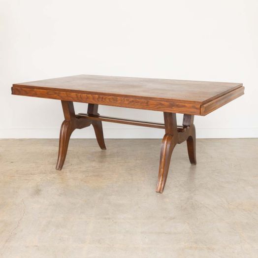 1940s French Sculptural Wood Dining Table