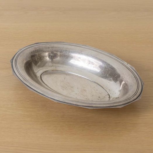French Art Deco Silver Oval Tray