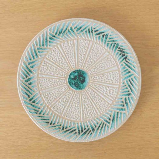 1960s French Ceramic Etched Plate