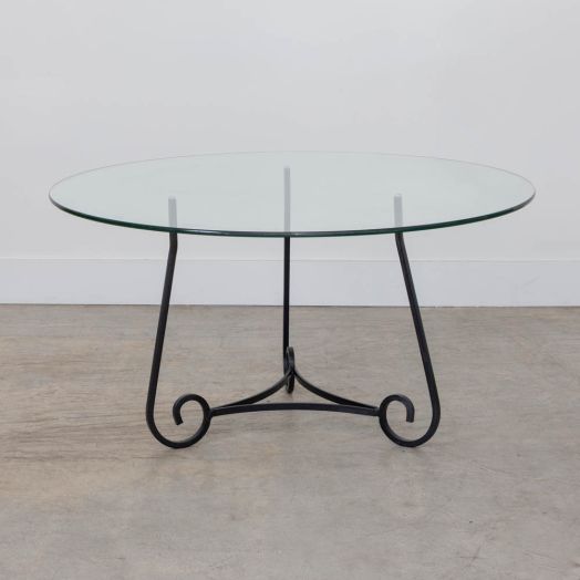 French Scroll Iron and Glass Coffee Table