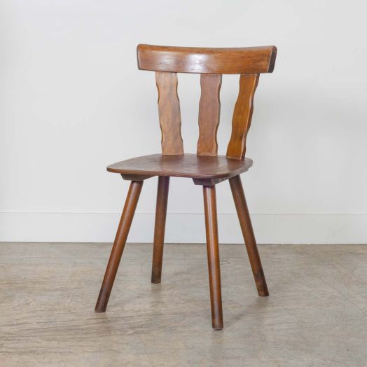 French Wood Brutalist Chair
