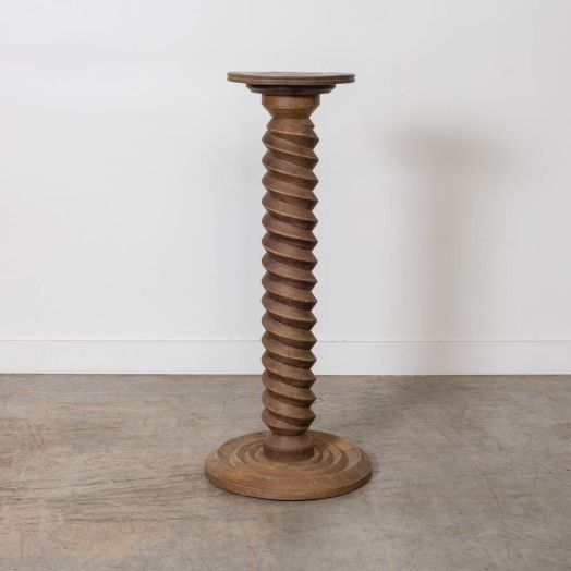 1940s French Carved Wood Pedestal Table