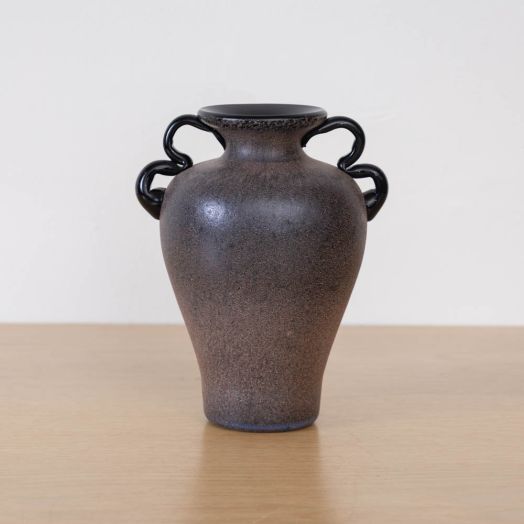 Italian Black Scavo Vase