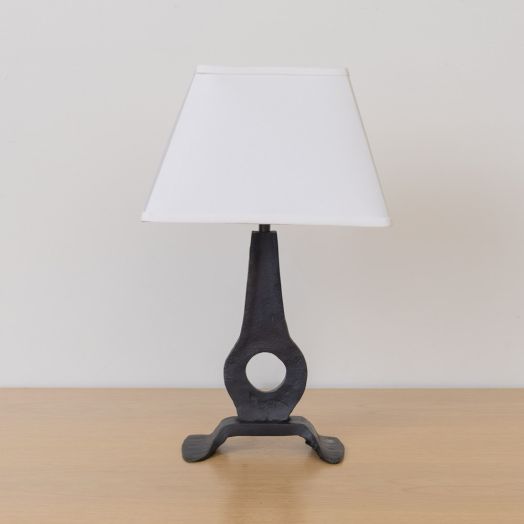 French Heavy Iron Brutalist Lamp
