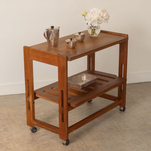 French Carved Bar Cart in the style of Guillerme et Chambron