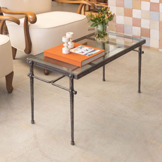 French Iron and Glass Coffee Table