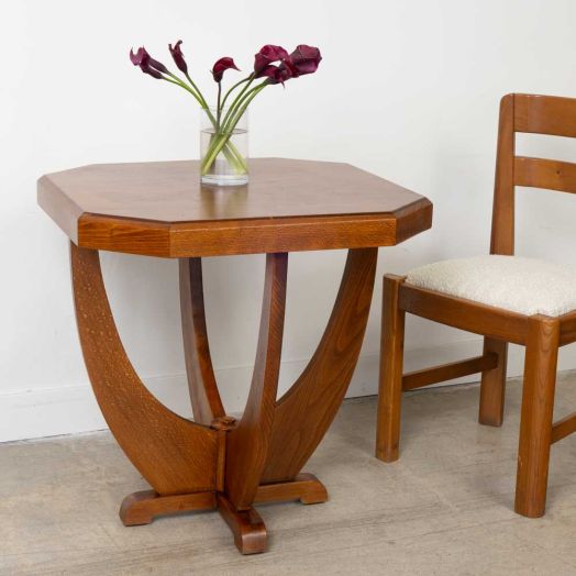 French Art Deco Oak Side Table