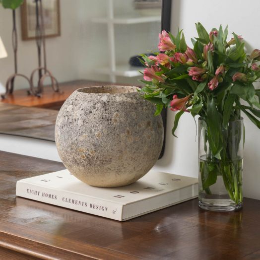 1960s Swiss Concrete Ball Planter, Small