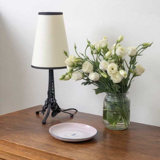 French Art Nouveau Iron Leaf Table Lamp