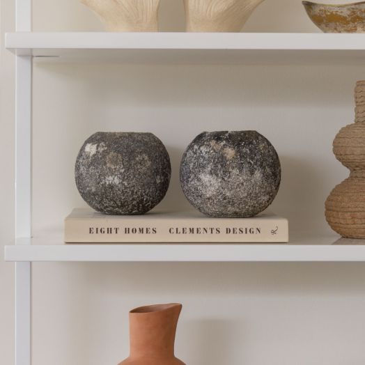 1960s French Concrete Ball Planter, Petite